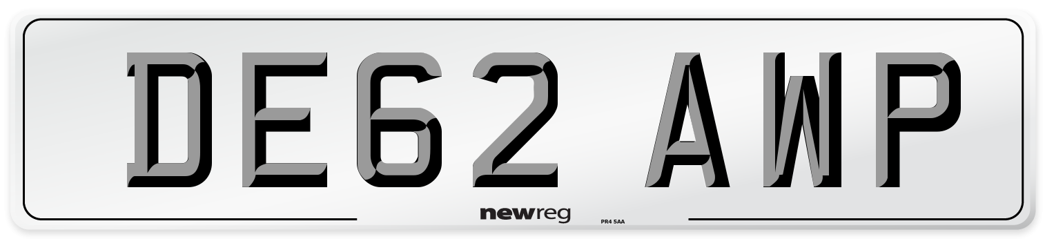 DE62 AWP Number Plate from New Reg
